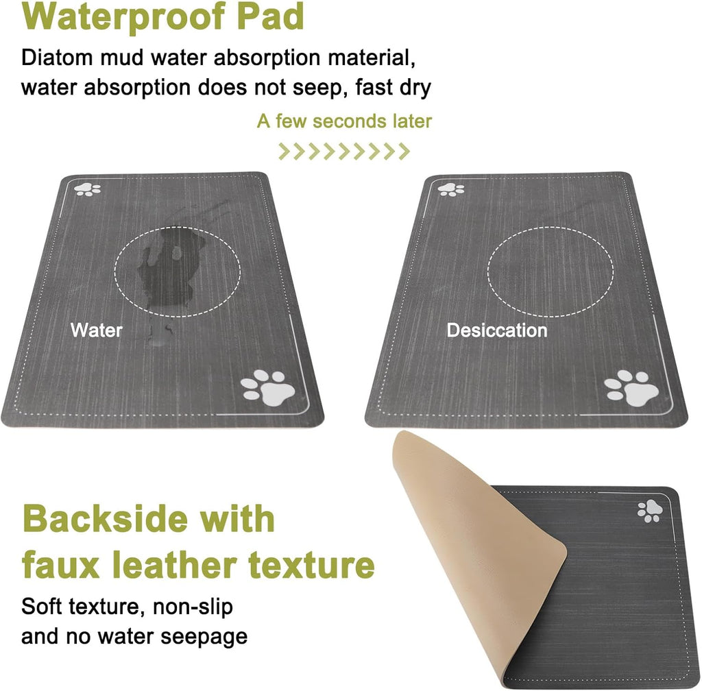 RIZZARI Large Water Dispenser for Dogs: 8L Gravity White Automatic Stainless Steel Waterer - 100% BPA Free - Raised Pet Feeder for Pet Dogs Indoor/Outdoor