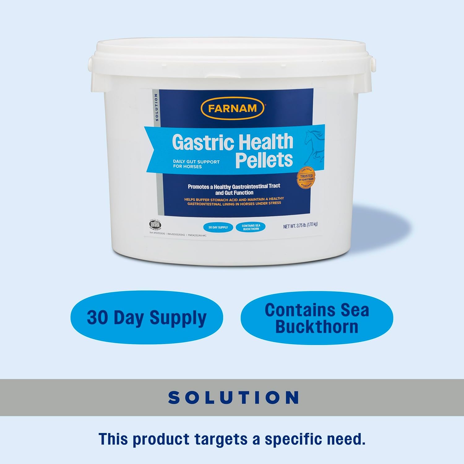 Farnam Gastric Health Pellets, Daily Gut and Digestive Health Supplement for Horses Helps Maintain a Healthy Gastrointestinal Tract and Gut Function