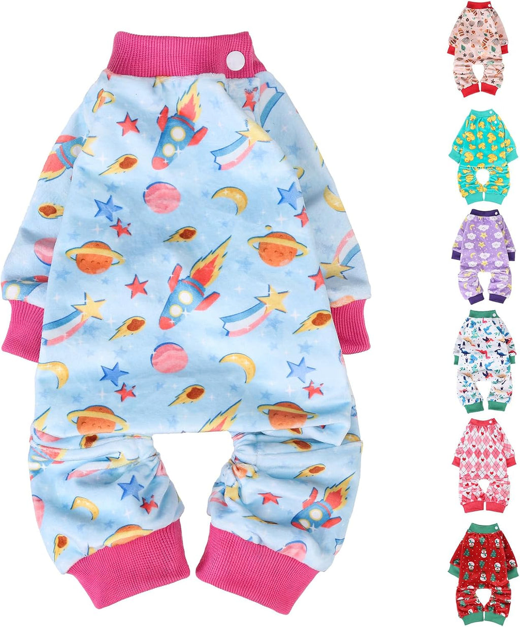 BEAUTYZOO Dog Pajamas Large Sized Dog, Summer Doggie Pajamas for Boy Girl, Soft Strechy Cotton Puppy Pjs Jammies Onesies for Men Women, Pet Jumpsuit Body Suit Cat Apparel Clothes, Blue L