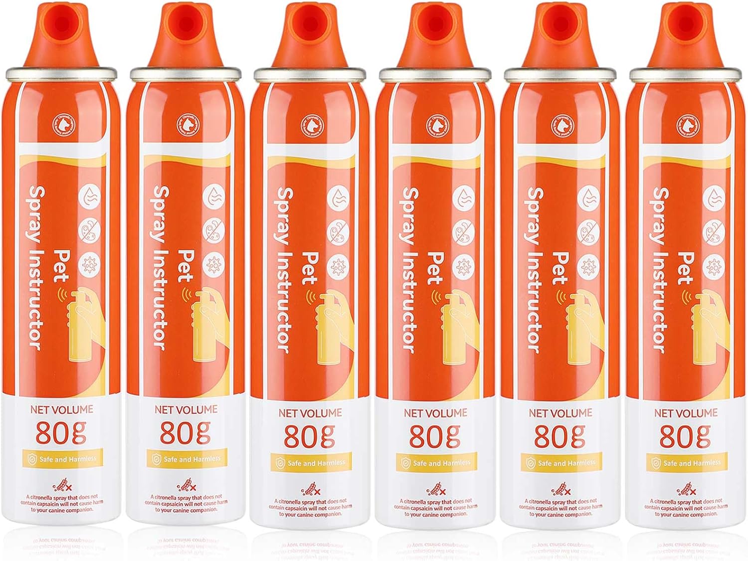 Corrector Dog Trainer Spray 80ml 6 Pack Dog Corrector Spray Dog Trainer for Dog to Stops Barking, Jumping Up, Food Stealing, Dog Fights, Avoidance, Unwanted Dog Behaviour(Orange)