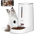 Automatic Cat Dog Feeder 4L with Camera, 1080P HD Video with Night Vision, Removable Camera, 2.4G/5G WiFi Smart Pet Food Dispenser with AI Function(Sub Required), 2-Way Audio, Tuya APP