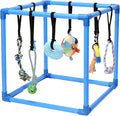 Puppy Play Gym with 8 Hanging Toys, Interactive Indoor Jungle Gym – ABS Frame with Adjustable Elastic Straps, Little Puppy Teething Chew Toys for Busy, Active Small Dogs