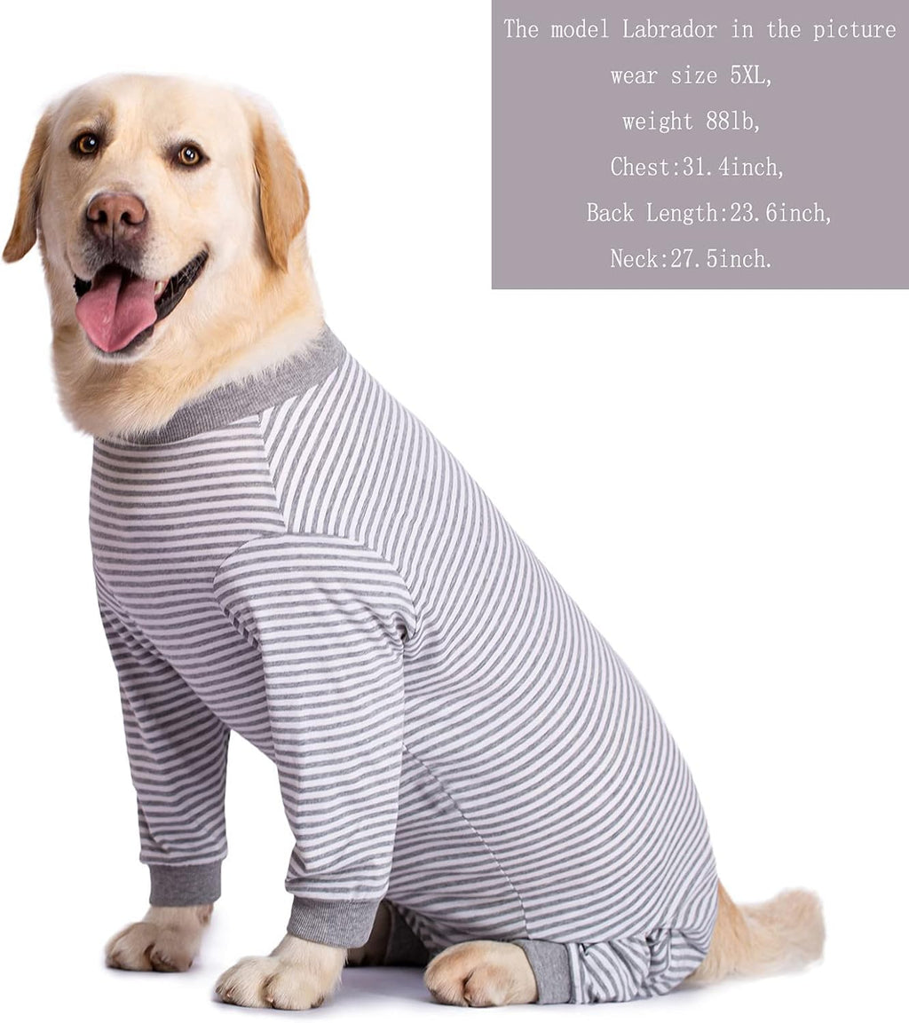 Yeapeeto Dog Onesie Surgery Recovery Suit for Large Medium Bodysuit Dogs Pajamas PJS Full Body for Shedding, Prevent Licking, Wound Protection, Cone Alternative (2XL, Grey)