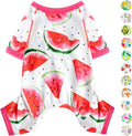 Dog Pajamas Pjs Summer Fall Dog Clothes for Small Dogs Girl - Boy - Medium Size Dogs, Soft Stretchy Puppy Clothes Doggie Onesies Cat Pet Jammies Outfit (Watermelon Red, Large)