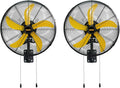 HiCFM 2 Pack 20" Oscillating Wall Mount Fan, 5000 CFM High Velocity Industrial Wall Mounted Shop Fans with 3-Speed Setting for Commercial, Garage, Warehouse, workshops, Factory - UL Listed
