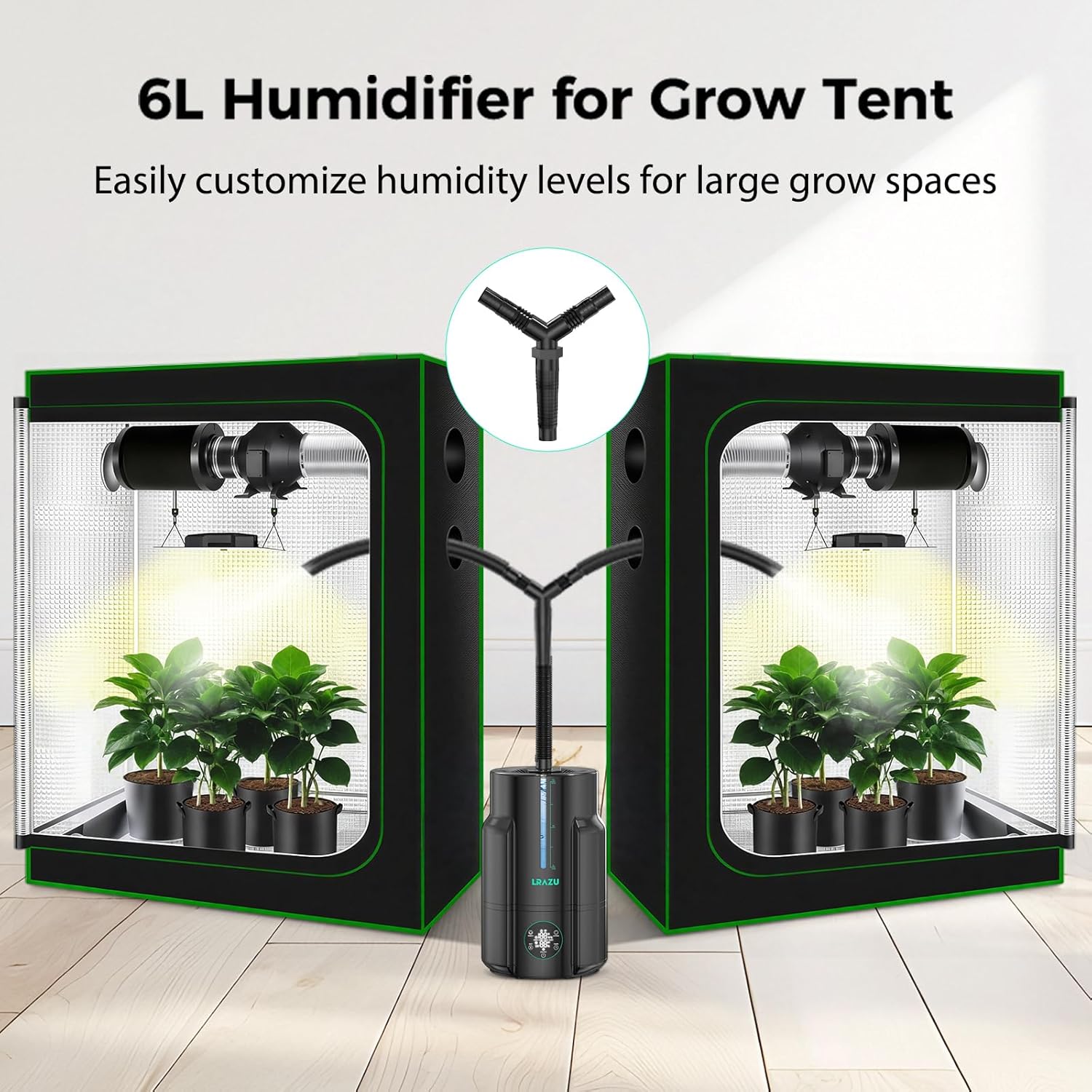 6L Humidifier for Plants, Reptile Mister System Foggers for Home Indoor, Smart Humidifier with Timer for Grow Tent, Mushroom, Houseplants, Reptile Tank and Accessories - 40H 22dB Remote Control