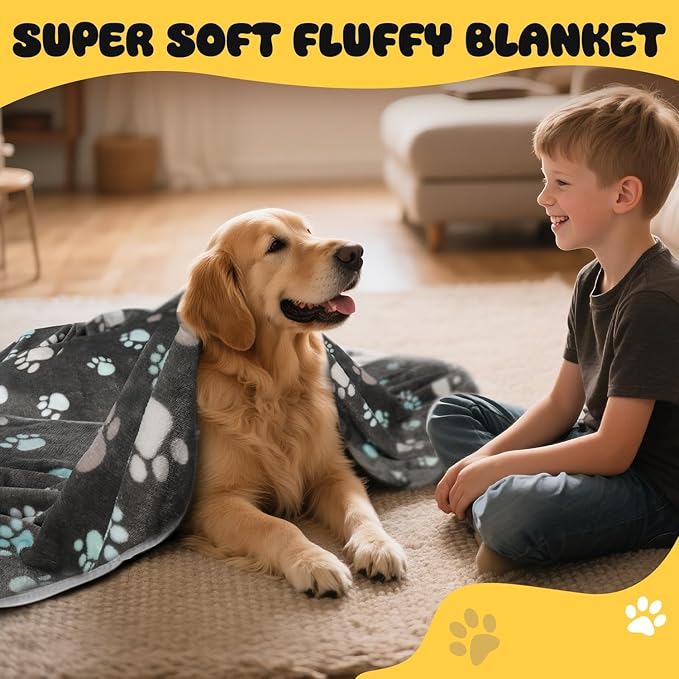 Premium Soft Dog Blanket Washable, 40" x 32" Flannel Gray Dog Blanket for Small and Medium Dogs and Indoor Cats
