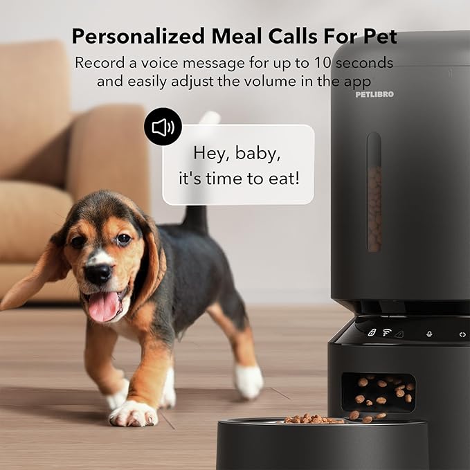PETLIBRO Automatic Cat Feeder, 5G WiFi Automatic Dog Food Dispenser with Freshness Preservation, 5L Timed Pet Feeder with Low Food Sensor, Up to 10 Meals Per Day, Granary Black