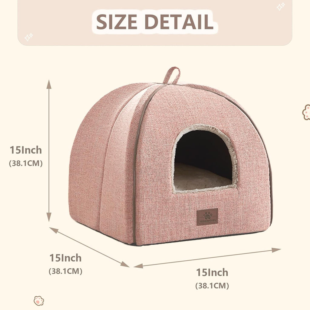 Cat Bed for Indoor Cats - Cats Cave Bed Cat House Cat Tent with Removable Washable Cushioned Pillow, Soft Kitten beds, & Furniture, for Small and Medium Pet Bed