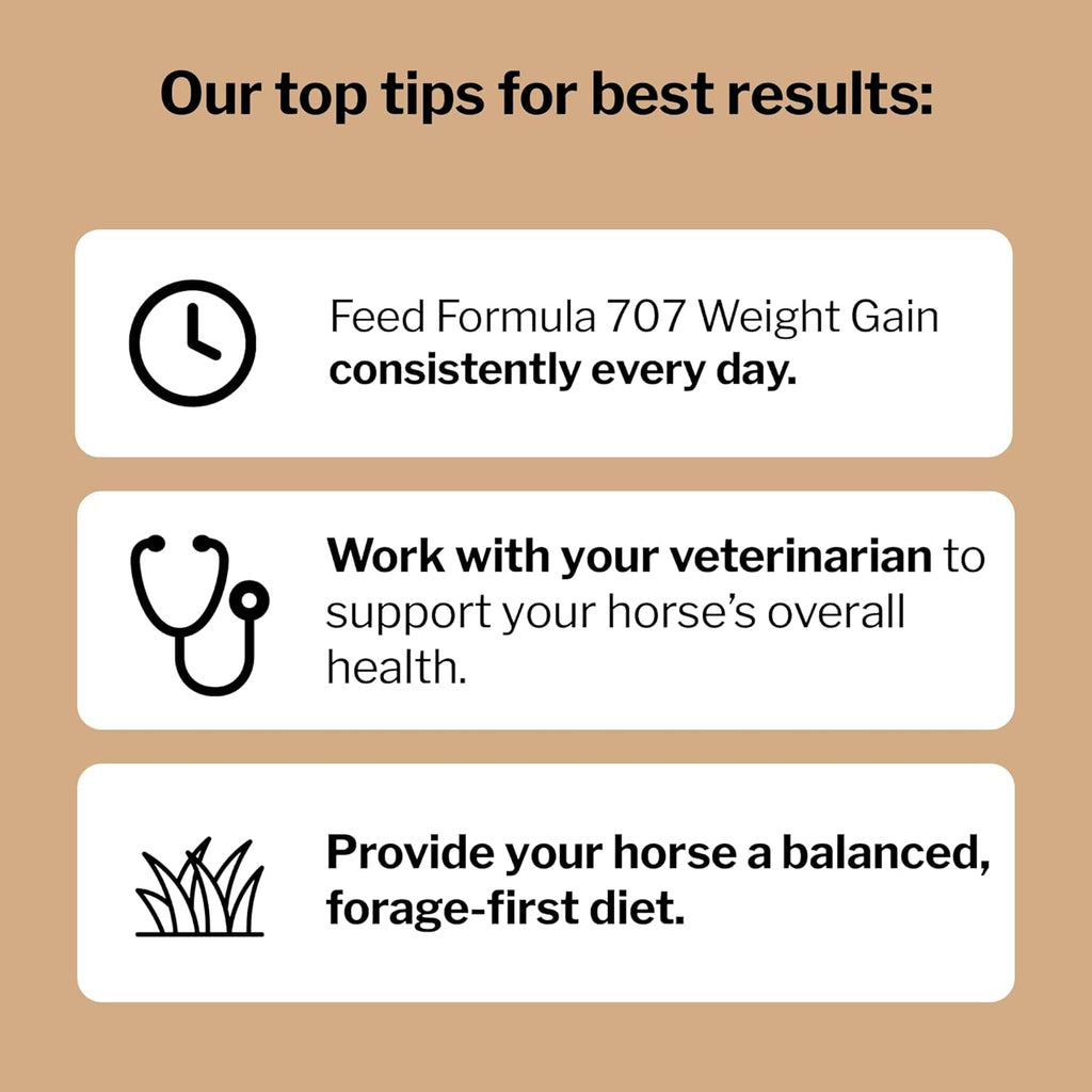 Formula 707 Weight Gain Equine Supplement, Daily Fresh Packs, 28 Day Supply - Palatable, Calorie-Rich Nutritional Support for Hard-to-Keep and Senior Horses