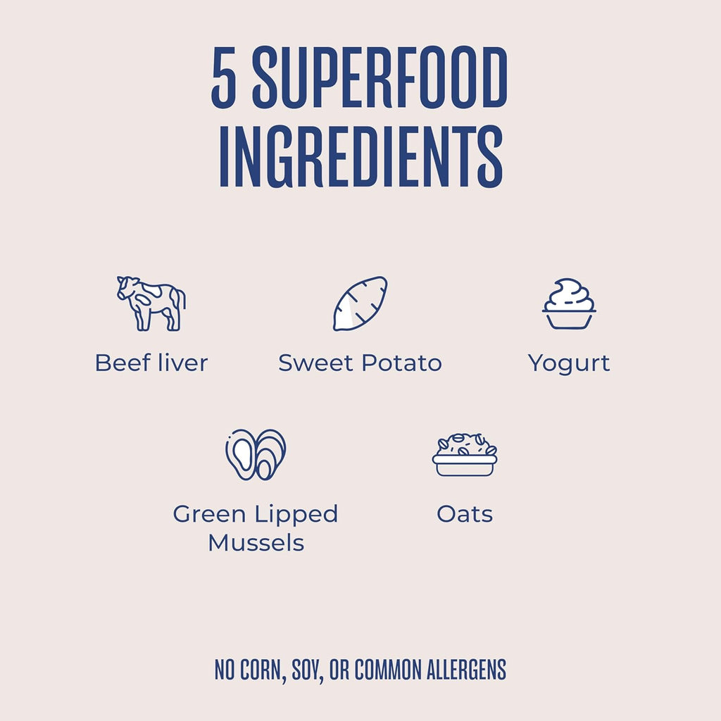 WagWell Freeze-Dried Treats - Beef, Sweet Potato, + Yogurt Recipe - Fully Cooked, High Protein Made in The USA - Minimally Processed & Vet Approved - Pack of 2