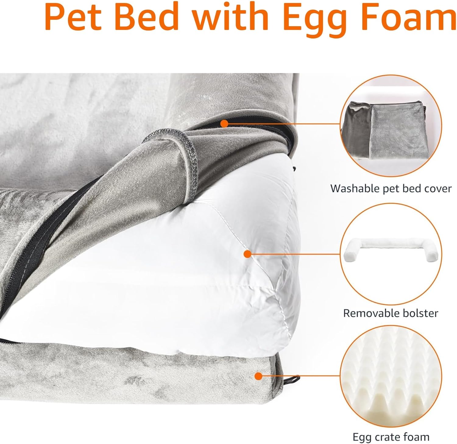 Amazon Basics Dog Bed with Cooling Gel Memory Foam, Pressure-Relief Support for Dogs up to 55lbs, Non-Slip Bottom, Machine Washable Cover, Large Sized (36" x 27"), Brown