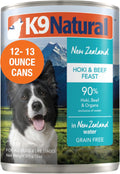 K9 Natural Wet Dog Food Pate, Hoki & Beef Feast, 13 Oz Cans (Pack of 12), Grain Free, Made in New Zealand with Sustainably Caught Hoki Fish and Grass-Fed and Finished Beef