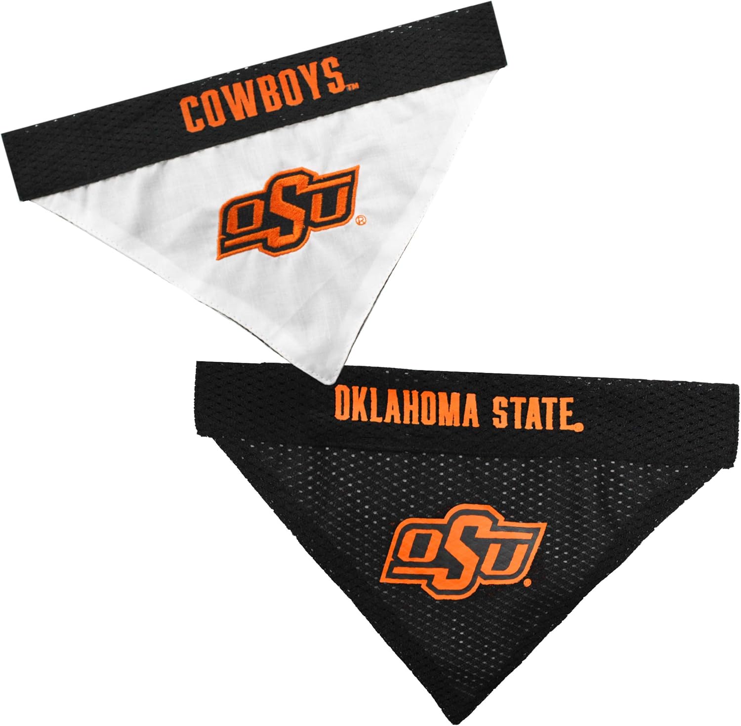 Pets First Collegiate Pet Accessories, Reversible Bandana, Oklahoma State Cowboys, Large/X-Large