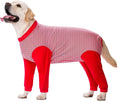 Yeapeeto Dog Onesie Surgery Recovery Suit for Large Medium Bodysuit Dogs Pajamas PJS Full Body for Shedding, Prevent Licking, Wound Protection, Cone Alternative (4X-Large (Pack of 1), Red)