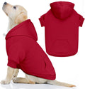 Dog Sweaters for Medium Dogs Dog Hoodie Pet Sweater Solid Soft Brushed Fleece Pet Clothes Hoodie Sweatshirt with Pocket(Red-M)