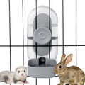 28oz Hanging Automatic Water Dispenser，Rabbit Water Bottle,Bunny Guinea Pig Ferret Water Bowl for Cage,Suitable for Small Animal Puppies(Cage Grid Spacing Over 1.2'') (Gray)