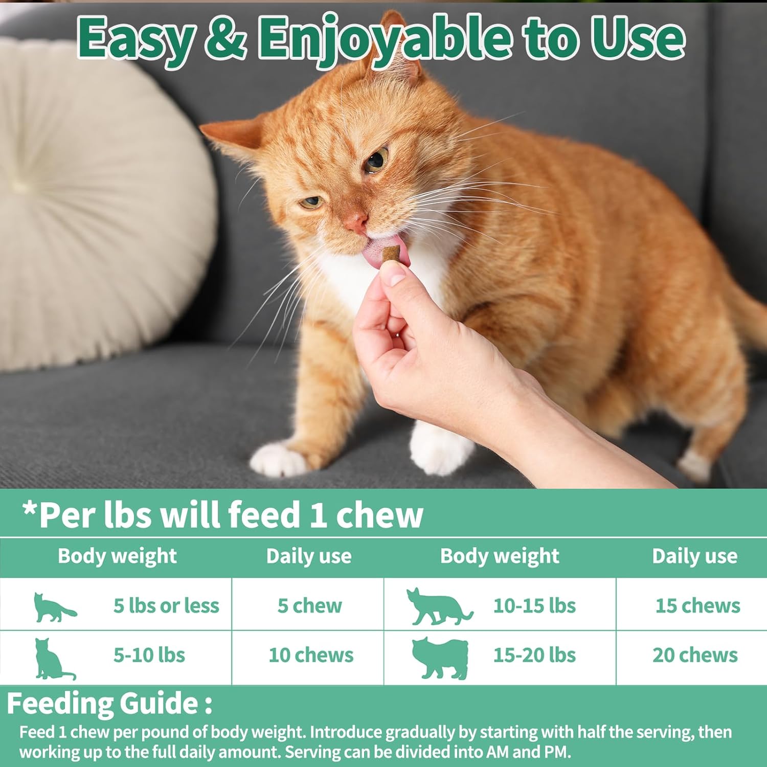 Cat Probiotics Tasty Chews for Digestive & Gut Support - Crunchy & Creamy Texture - Cat Gut Health, Constipation Relief, Healthy Stool, Natural Supplement for Cats, Chicken Flavor - 500 Chews