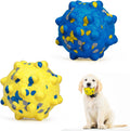 Dog Tennis Balls for Aggressive Chewers, Indestructible Durable Bouncy Interactive Toy for Dogs Fetch Game Lightweight Floating Outdoor Training(Yellow+Blue Medium)