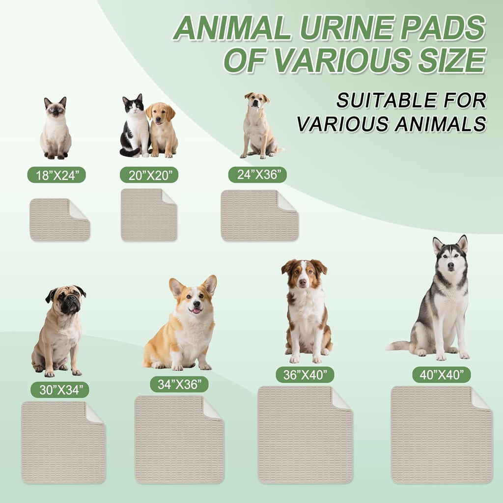 Washable Pee Pads for Dogs, 2 Pack Reusable Puppy Pads Dog Pads, Non-Slip Dog Pee Pads, Leakproof Pet Pee Pads Wee Wee Pads for Dogs. (Brown, 36"x40"(Pack of 2))