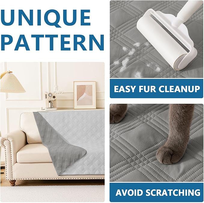 hyha Waterproof Dog Blanket, Reversible Pet Bed Blanket, Soft Sofa Couch Cover for Dogs Washable, Waterproof Pet Couch Covers for Sofa Puppy Cats Furniture Protector(40"x80", Grey/Light Grey)