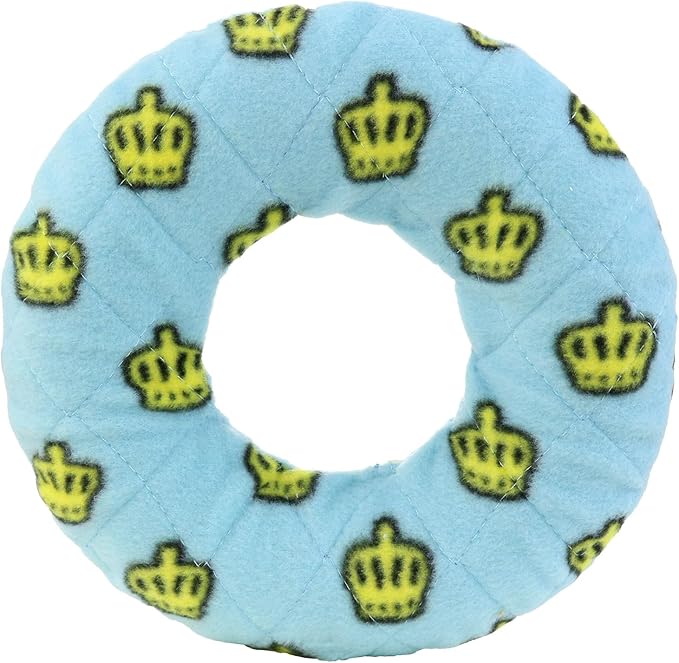 MIGHTY- NO Stuff Ring - Squeaky Plastic Core. 2-in-1 Toy. Made Durable, Strong & Tough. Interactive Play (Tug, Toss & Fetch). It Floats (Blue, Medium)