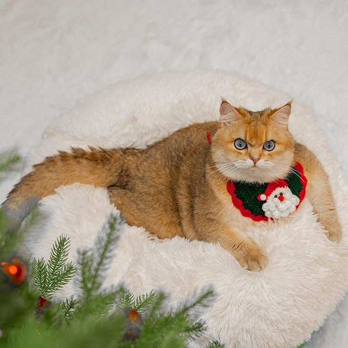 CATTASAURUS Peekaboo Cat Cave for Multiple & Large Cats Up to 30-45 Lbs, Fluffy Cat Beds for Indoor Cats, Scratch Detachable & Washable Tunnel Bed, Comfy Donut Cave (Dark Gray, Large (Calming))