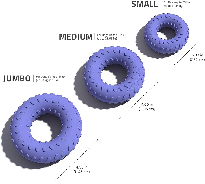 Playology Dog Toys | Dual Layer Ring Durable Chew Toy for Aggressive Chewers | Jumbo Blueberry Scented Toy - Easy to Clean and Made from Non Toxic Materials