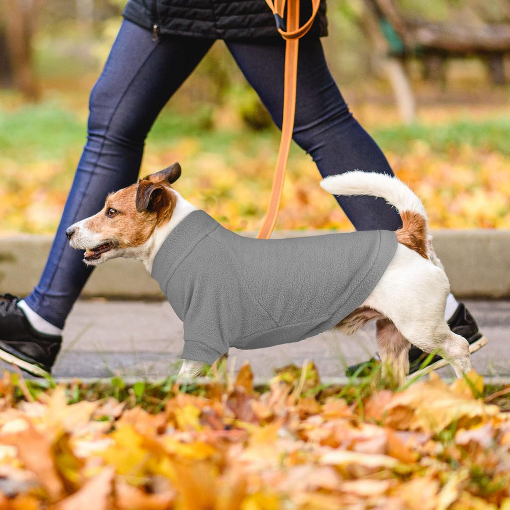 3 Pack Dog Sweaters for Large Dogs, Fleece Dog Sweater Large Pet Clothes Turtleneck Soft Warm Sweatshirt Boy Girl Pet(Gray+Royal Blue+Navy,L)