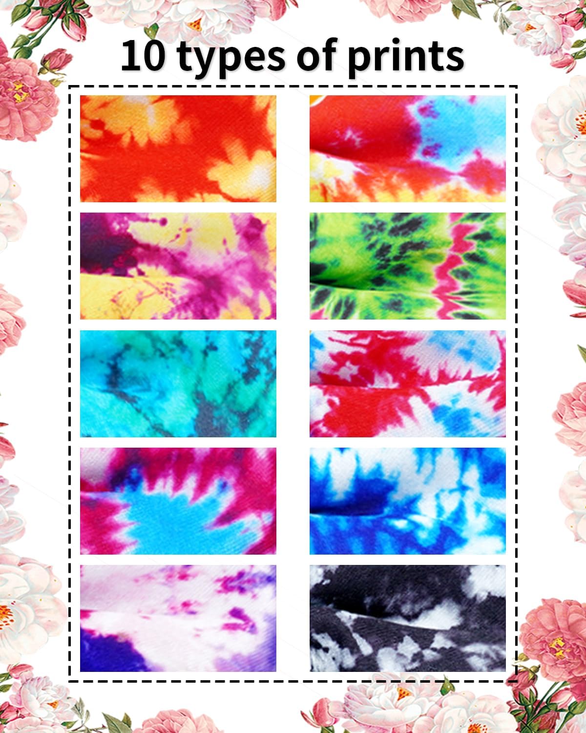 PET SHOW 10 Pack Tie Dye Big Dog Bow Ties for Large Medium Dogs Sliding Collar Attachments Floral Bowties Gradient Colors Bowknots Party Holiday Pet Grooming Accessories(Large)