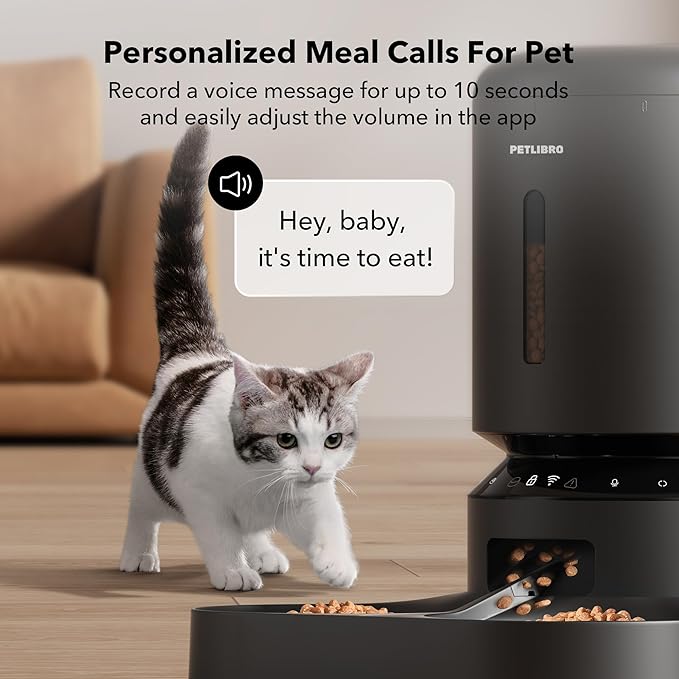 PETLIBRO Automatic Cat Feeder for 2 Cats, 5G&2.4G WiFi Pet Feeders, 5L Programmable Cat Food Dispenser with Airtight Lock-Fresh Technology, Dual Stainless Steel Bowls, Low Food Sensor