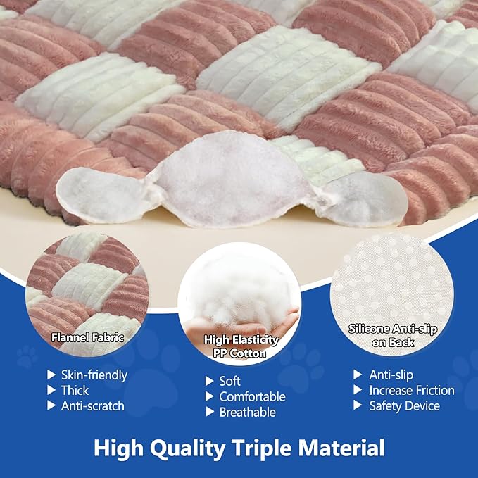 Thickened Dog Bed for Car Back Seat, Upgraded Bottom Non-Slip, Fits Hard Bottom car seat Cover for Dogs, Premium Mixed Color, Bog Car Seat Cover