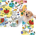 Cat Grooming Wrap, [XXL] Cat Restraint Wrap for Nail Clipping, Ear Cleaning, and Teeth Brushing, Self-Adherent, Anti-Bite, Anti-Scratch, Anti Scratch, Colorful Graffiti