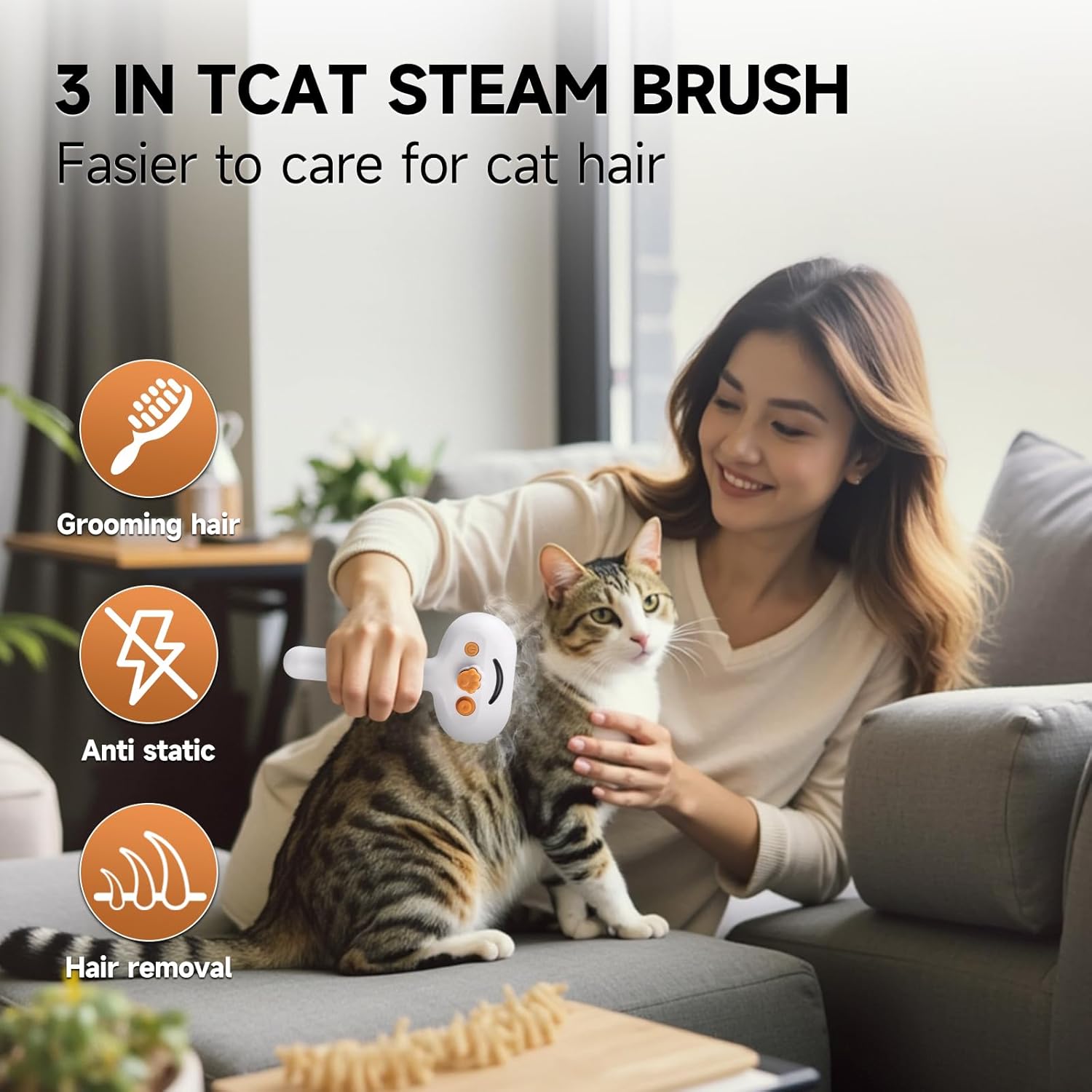 Undercoat Shedding Brush for Dogs & Cats – Professional Deshedding & Dematting Tool –Steam Brush for Cat & Dog Includes Waterless Shampoo