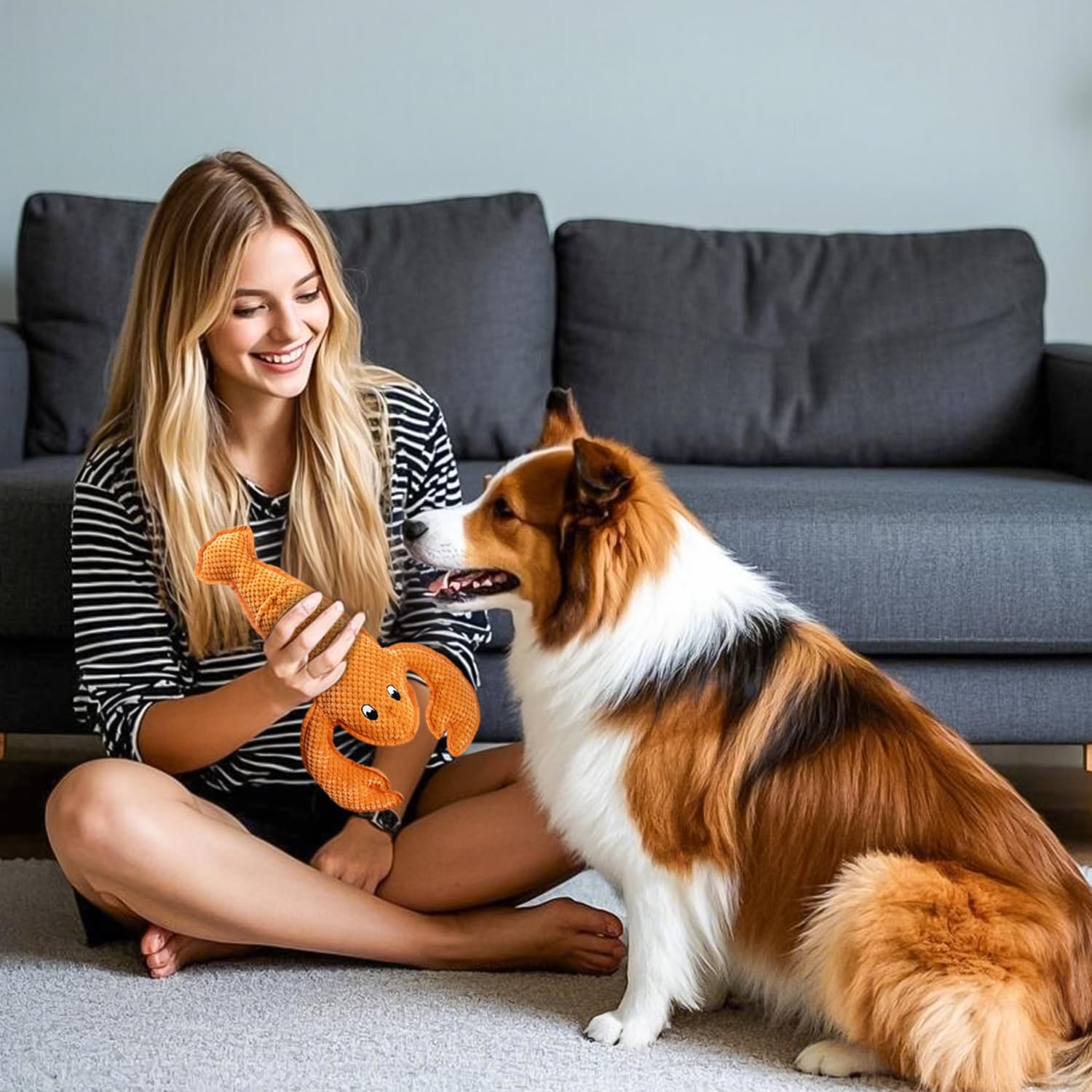 Squeaky Dog Toy No Stuffed Dog Toys,Lobster Puppy Toys for Small Medium Large Breed pups Teething Interactive Toy to Keep Them Busy, Best Christmas Birthday Gift