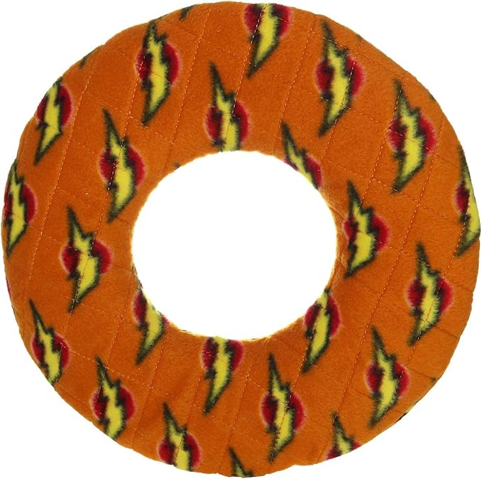 MIGHTY- NO Stuff Ring - Squeaky Plastic Core. 2-in-1 Toy. Made Durable, Strong & Tough. Interactive Play (Tug, Toss & Fetch). It Floats (Orange, Large 2 Pack)