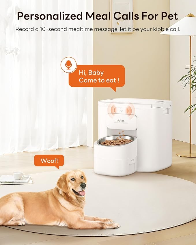 15L Automatic Dog Feeder for Large Breed, 2026 Vacuum-Sealed Storage Airtight 100% Freshness Timed Auto Dog Food Dispenser, Anti-Blockage System, Support up to 22mm Pet Food, Stainless Steel Bowl