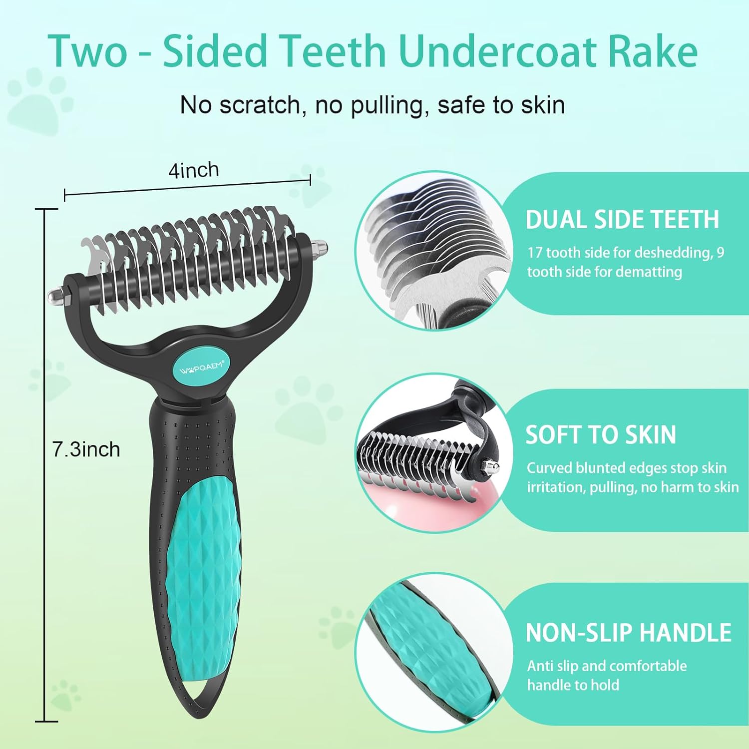 Dog Brush Kit for Grooming Short & Long Haired Dogs & Cats, 5 in 1 Pet Grooming Set for Small Animals, 5 PCS Puppy Self-Cleaning Slicker Brush and Pet Comb for Shedding Medium & Large Dogs