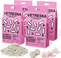 VETRESKA Cherry Blossom Tofu Cat Litter,Natural Pretty Kitty Litter Strong Clumping Flushable Cat Litter Pellets Ultra Absorbent,Dust-Free,Low Tracking,Deodorant Tofu Litter Compostable(5.5lb×4bags)