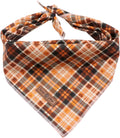 Lionet Paws Halloween Dog Bandana - Plaid Dog Kerchief, Adjustable Washable Reversible Cotton Scarf for Small to Large Dogs