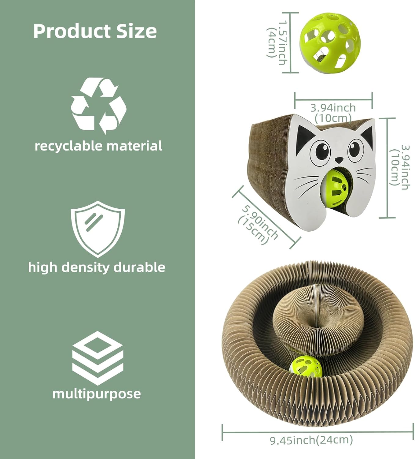 Magic Accordion Cat Scratching Board - Interactive Toy for Bored Indoor Cats, Fun & Durable Cat Toys 2Pack