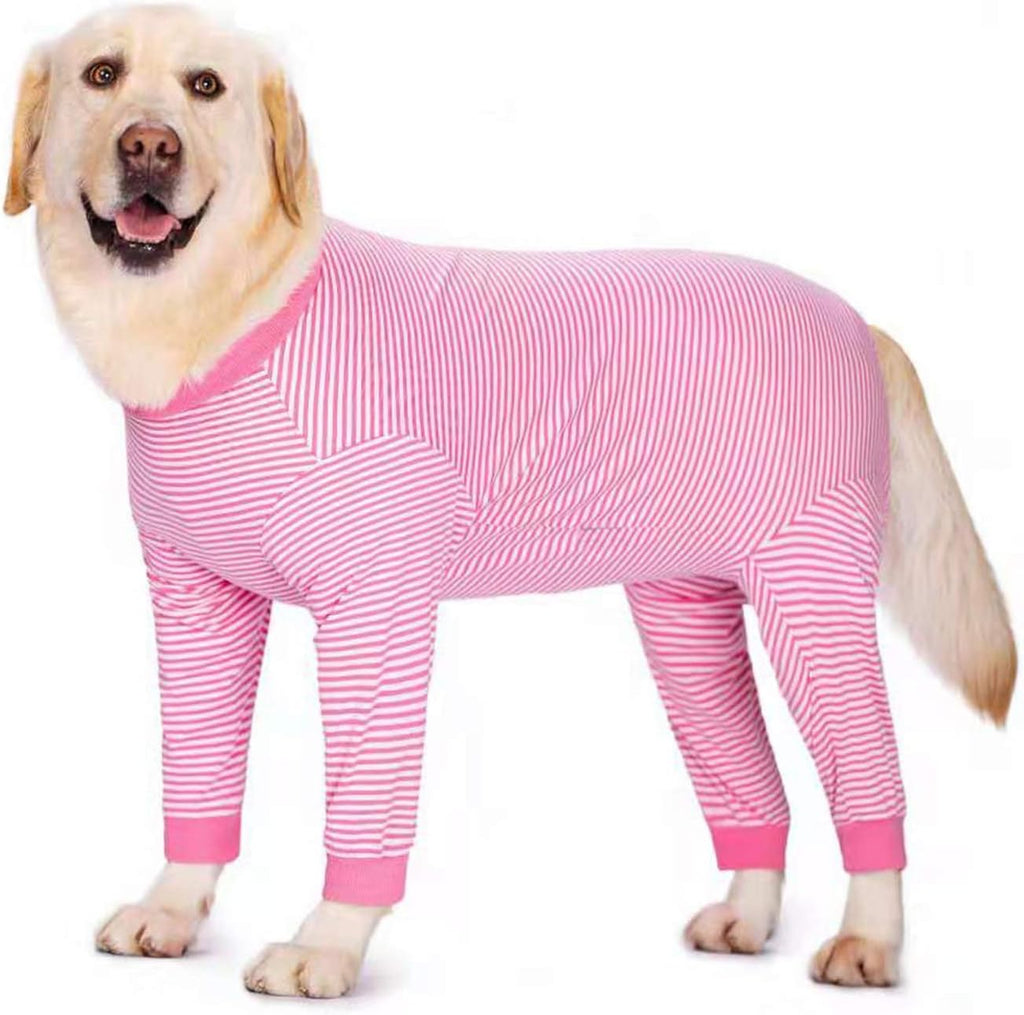 Yeapeeto Dog Onesie Surgery Recovery Suit for Large Medium Bodysuit Dogs Pajamas PJS Full Body for Shedding, Prevent Licking, Wound Protection, Cone Alternative (4X-Large (Pack of 1), Pink)