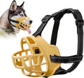 Dog Muzzle for Large Dogs, Breathable Basket Muzzles for Small, Medium and X-Large Aggressive Dog, Allows Panting Drinking, Suitable for Grooming Trimming Training (5, Luminous Orange)