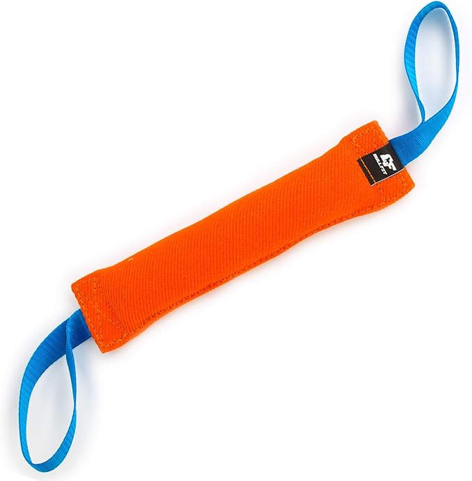 Bull Fit K9 Dog Bite Tug Toy with 2 Strong Handles - Made of Durable & Tear-Resistant French Linen - Perfect for Tug of War, Fetch & Puppy Training - Ideal for Medium to Large Breeds