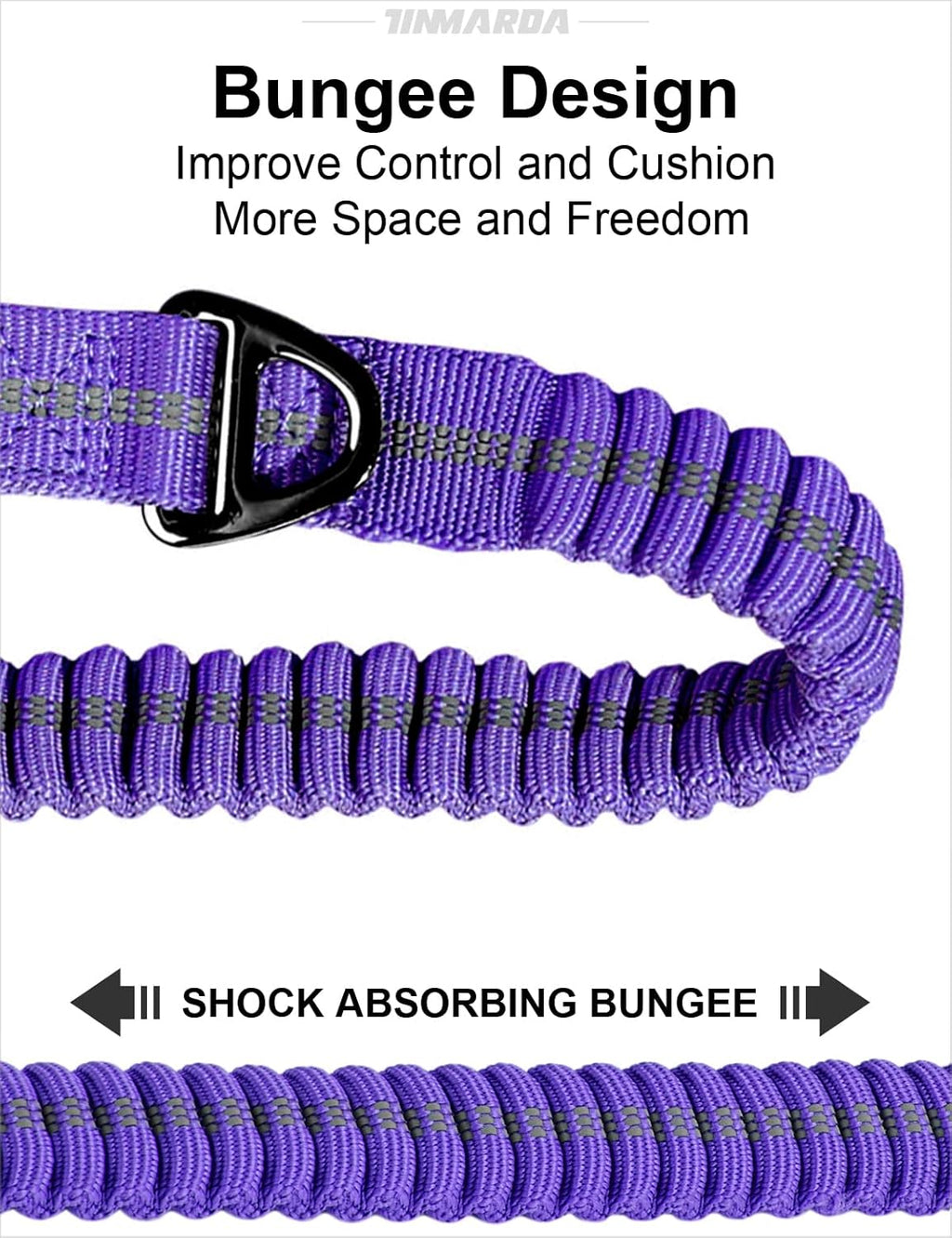 Heavy Duty Dog Leash, 4-6FT Shock Absorbing Dog Leashes with Traffic Handle and Comfortable Padded Handles, Advanced Easy Metal Clip, No Pull Reflective Leash for Medium Large Dogs That Pull (Blue)