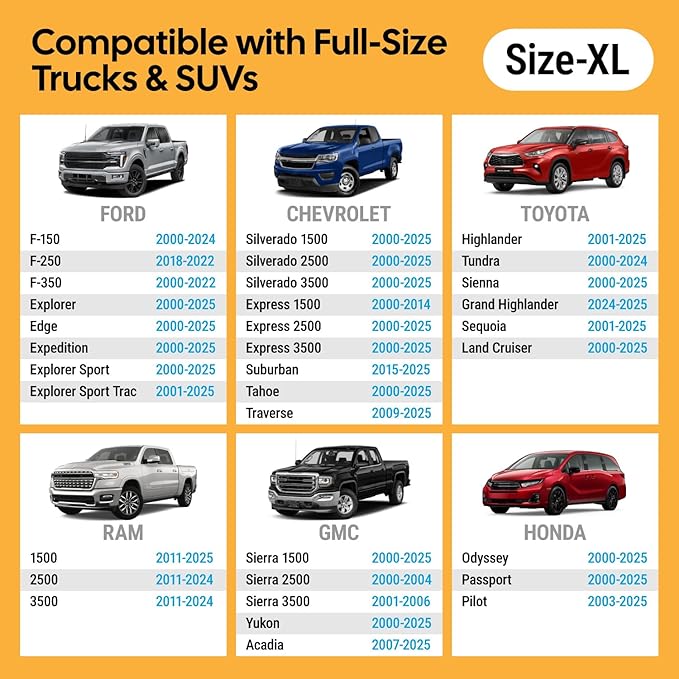 Wigoo Dog Truck Seat Cover for Back Seat, Dog Hammock with Hard Bottom Support, Seat Extender for 2-4 Large Dogs Heavy Duty Waterproof, Backseat Protector for Crew Cab Truck/SUV, XL Size, Black+Orange