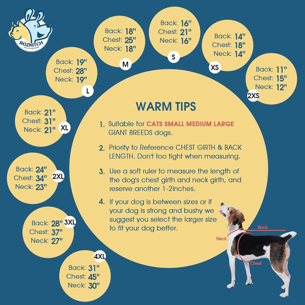 ROZKITCH Extra Warm Dog Coat, Pet Windproof Warm Cold Weather Jacket Vest with Reflective Zipper, Jumpsuit Apparel Outfit Clothes for Small Dog Dinosaur 2XS