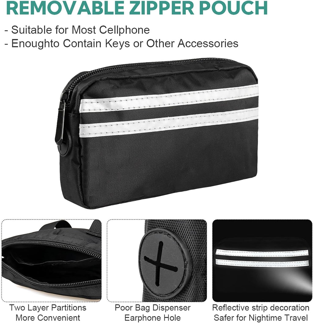 Hands Free Dog Leash, Retractable Bungee with Double Padded Handles, Waist Leash for Dog Walking, Heavy Duty for Large Dogs, Mint Green