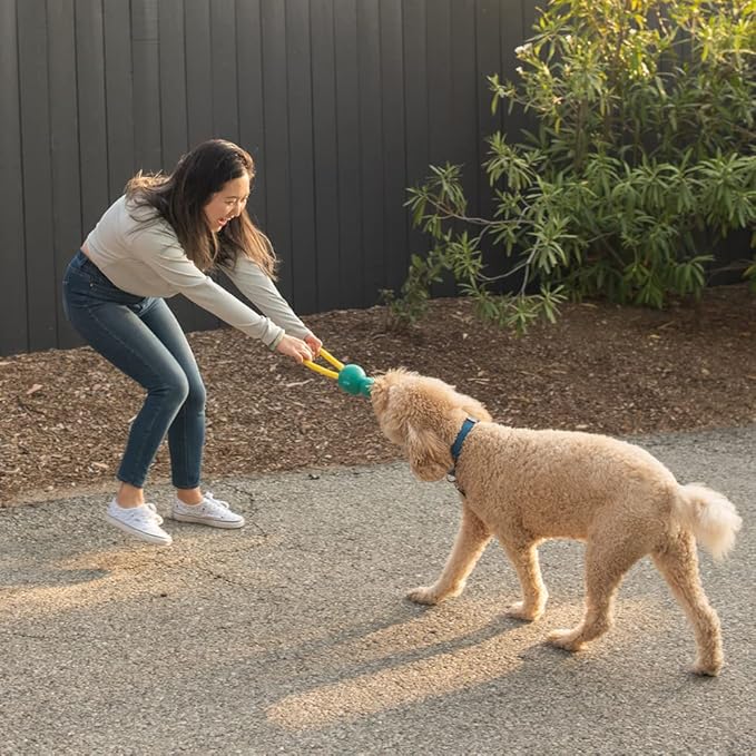 ZippyPaws - RopeTugz Teal Aggressive Chewers Dog Toy - Durable Rope, Squeaky Chew Toy, Perfect for Tug of War, Suitable for Small, Medium, and Large Breeds - Machine Washable