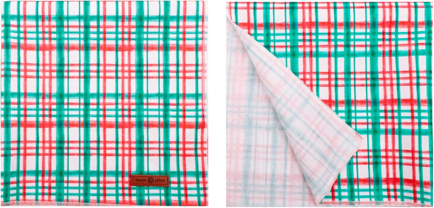 Lionet Paws Christmas Dog Bandana,Fabric Dogs Kerchief for Small Medium Dogs,Dog Cotton Triangle Bibs Scarf for Girl Boy